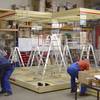 XXL free-standing case, work in progress at GLASBAU HAHN works Frankfurt
